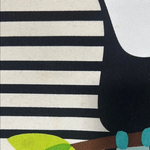 Kate Spade Black and White Striped Tote with Toucan Design - Picture 5 of 9